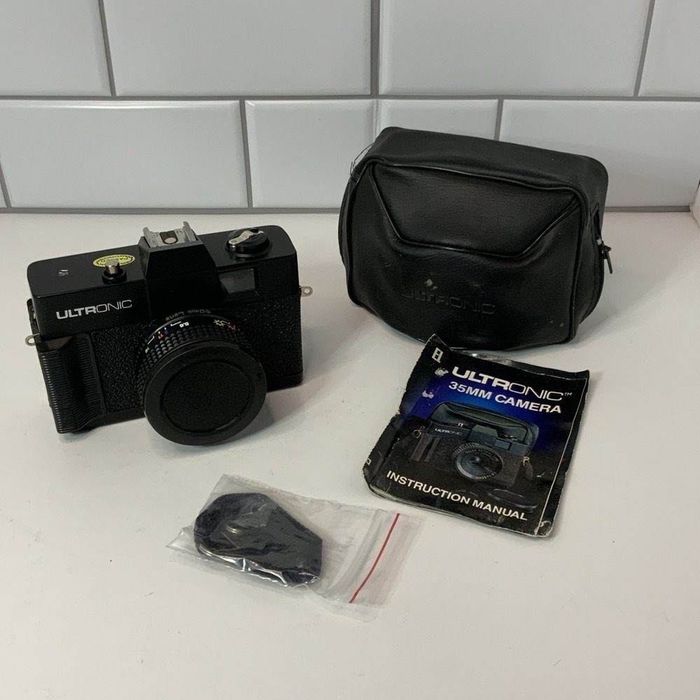 Ultronic 35mm Camera 50mm Lens With Case And Manual - Untested